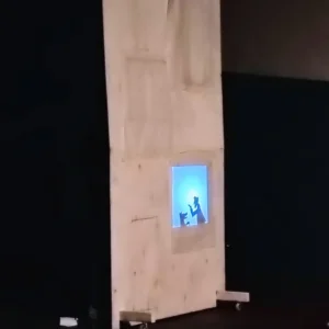 Videoproiezione su una parete in sala buia